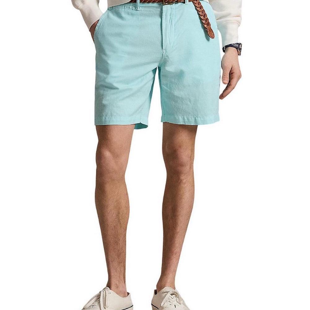Faded Glory Light Aqua Flat Front Cotton Chino Men's Shorts